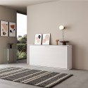 Horizontal foldaway single bed white 85x185cm slats Kando BF Discounts