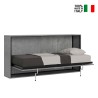 Grey single bed 85x185cm horizontal slatted Kando CM On Sale