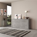 Grey single bed 85x185cm horizontal slatted Kando CM Discounts