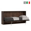 Horizontal foldaway single bed 85x185cm wooden slats Kando NC On Sale