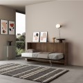 Horizontal foldaway single bed 85x185cm wooden slats Kando NC Promotion