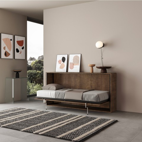 Hide-a-bed horizontal mattress 85x185cm wood walnut Kando MNC Promotion