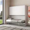 Horizontal foldaway bunk bed white 85x185cm Kando 2BF Measures