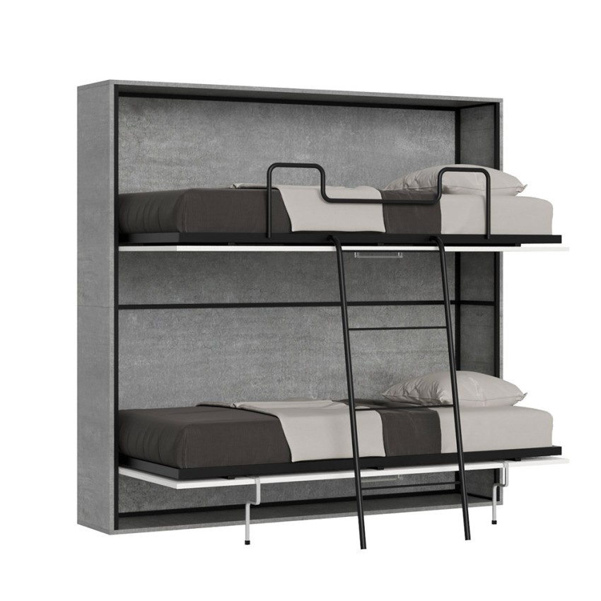 Kando 2CM grey horizontal foldaway bunk bed 85x185cm