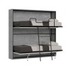 Horizontal foldaway grey bunk bed 85x185cm Kando 2CM Offers