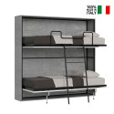 Horizontal foldaway grey bunk bed 85x185cm Kando 2CM On Sale