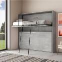 Horizontal foldaway grey bunk bed 85x185cm Kando 2CM Characteristics