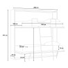 Horizontal foldaway grey bunk bed 85x185cm Kando 2CM Price