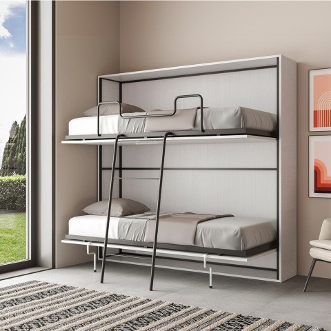 Horizontal foldaway bunk bed white 85x185cm Kando 2BF Promotion