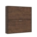 Horizontal foldaway bunk bed 85x185cm wood walnut Kando 2NC Sale