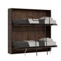 Horizontal foldaway bunk bed 85x185cm wood walnut Kando 2NC Offers