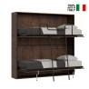Horizontal foldaway bunk bed 85x185cm wood walnut Kando 2NC On Sale