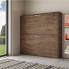 Horizontal foldaway bunk bed 85x185cm wood walnut Kando 2NC Model