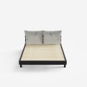 Modern design double bed 160x190cm with Rust slats and pillows 