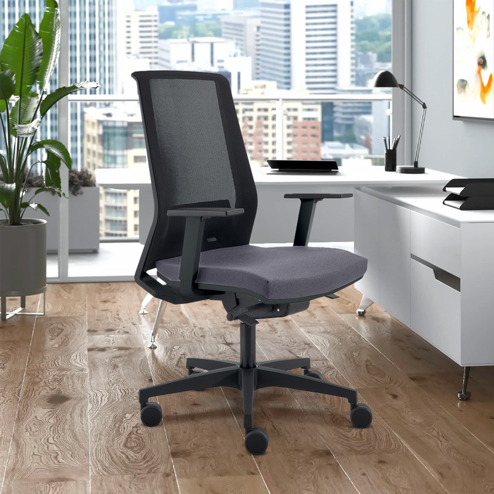 Gray ergonomic design office chair with breathable mesh Blow G