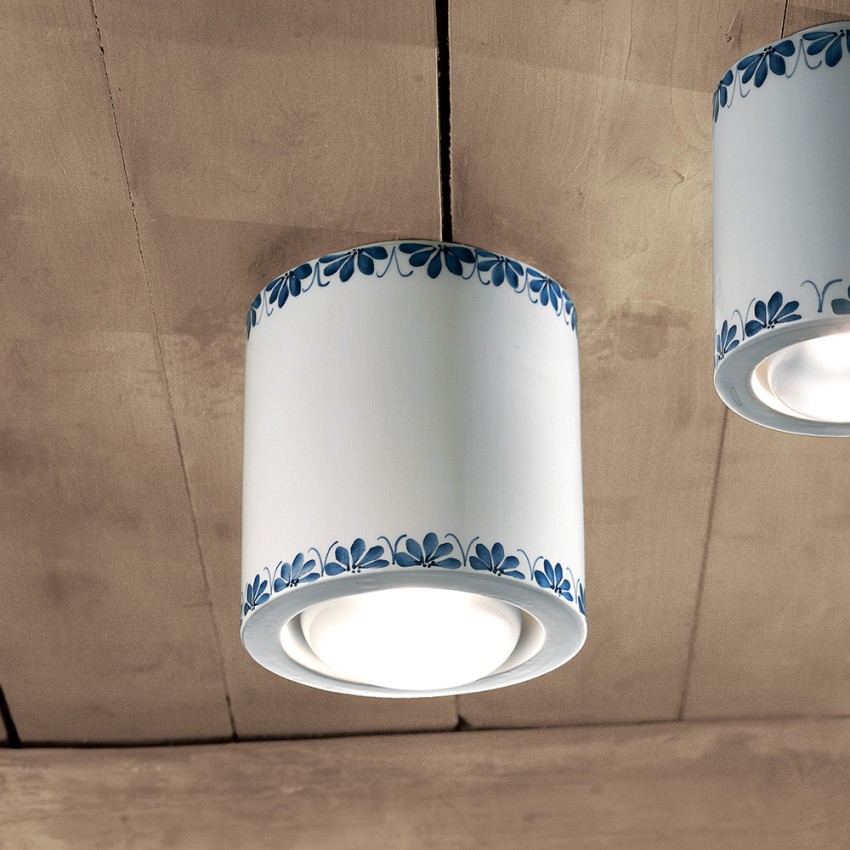 Ceramic ceiling light in classic art deco design Trieste PL Promotion