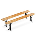 Set Of Dining Outdoors Wooden Two Legged Benches And Table 220x80 Offers