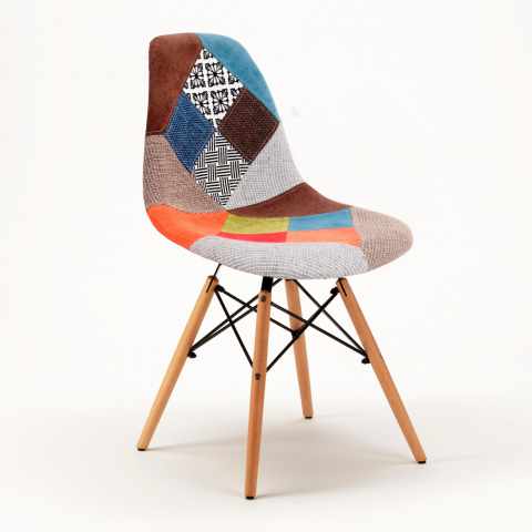 Stock of 20 Patchwork Chairs Scandinavian Design For Bar Office And Hotel Promotion