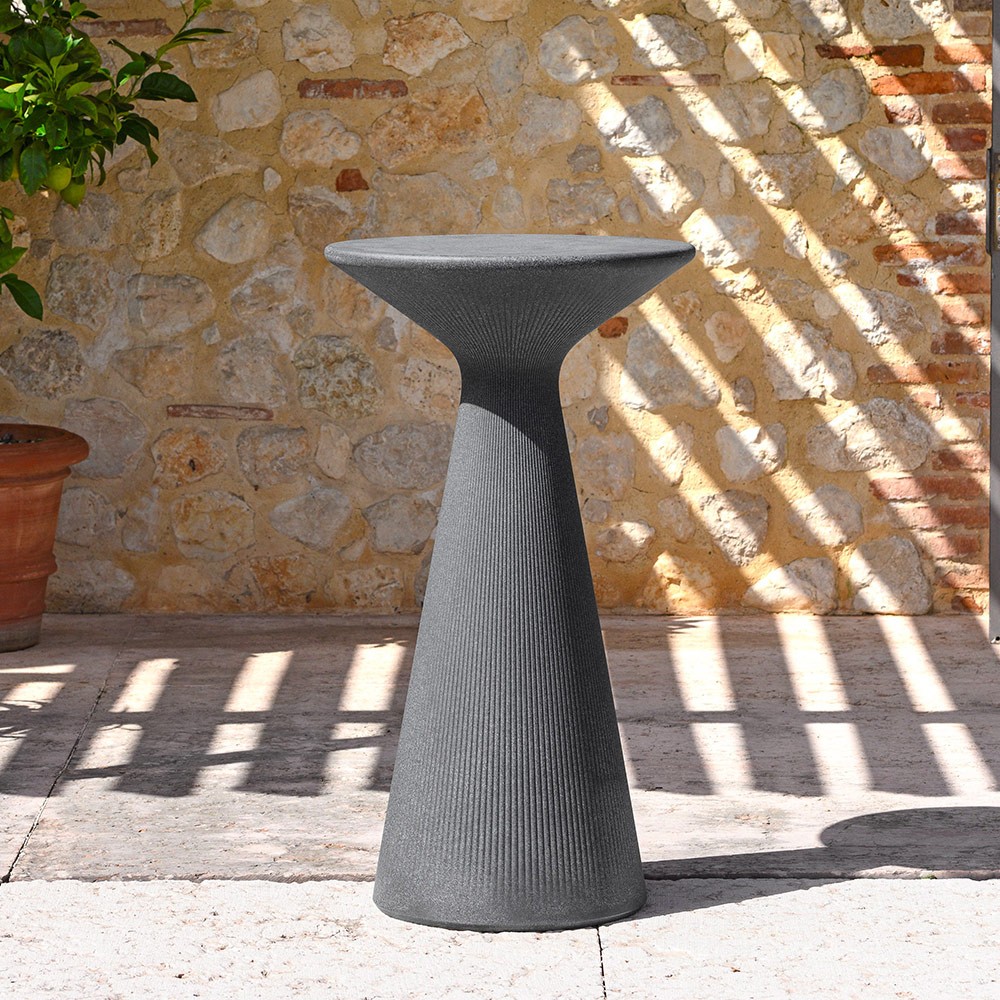 High round stool table 110cm polyethylene design Fade T2-H