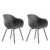 2 x Modern design chairs bar kitchen polyethylene metal legs Fade C1 Offers