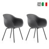 2 x Modern design chairs bar kitchen polyethylene metal legs Fade C1 On Sale