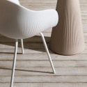 2 x Modern design chairs bar kitchen polyethylene metal legs Fade C1 Cost