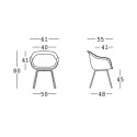 2 x Modern design chairs bar kitchen polyethylene metal legs Fade C1 Cheap