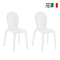 2 x Polyethylene chairs dining room bar restaurant modern design Chloé On Sale