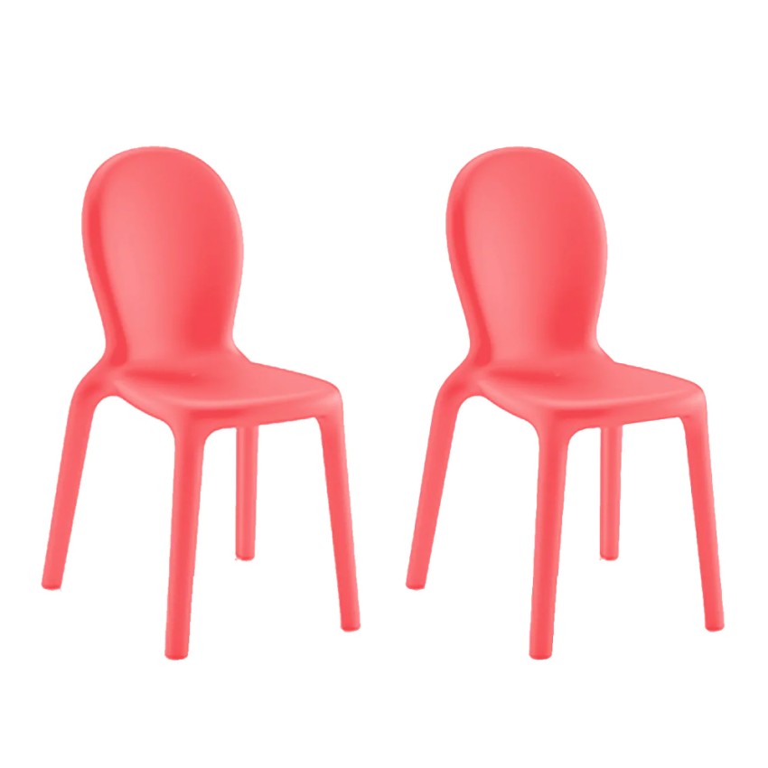 2 x Chloé Modern Design Polyethylene Dining Chairs for Bar or Restaurant Promotion