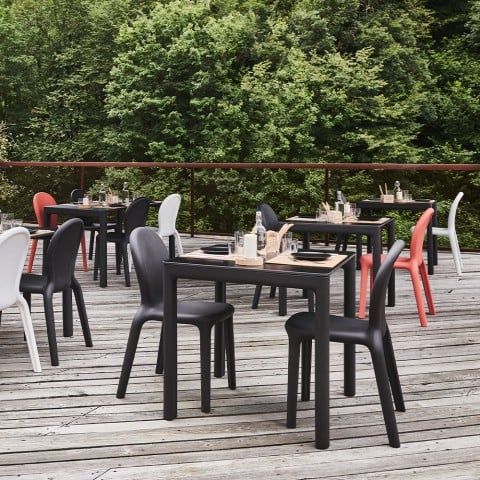 2 x Polyethylene chairs dining room bar restaurant modern design Chloé Promotion