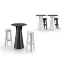 Round bar stool 74cm modern design minimal polyethylene Frozen S1-R 
