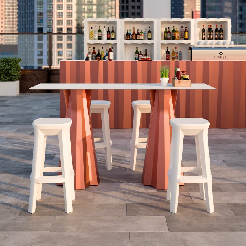 Square bar stool 74cm modern design indoor-outdoor Frozen S1-Q Promotion