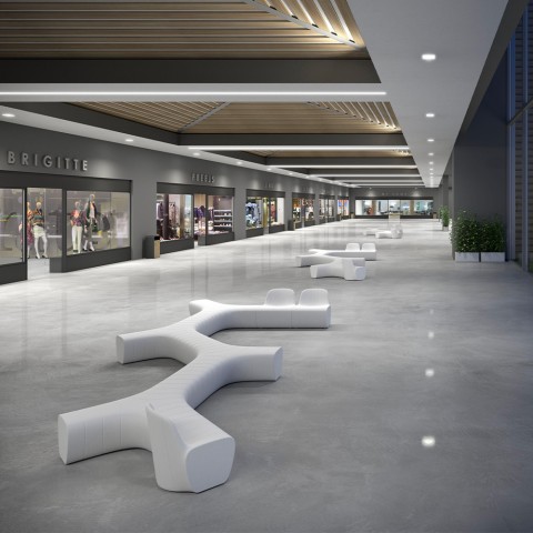 Modular bench indoor outdoor polyethylene modern design Jetlag P1 Promotion