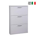 Space-saving design shoe cabinet 3 doors 9 pairs of shoes white KimShoe 3WS On Sale