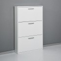 Space-saving design shoe cabinet 3 doors 9 pairs of shoes white KimShoe 3WS Characteristics