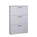 Space-saving design shoe cabinet 3 doors 9 pairs of shoes white KimShoe 3WS Offers