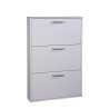 Space-saving design shoe cabinet 3 doors 9 pairs of shoes white KimShoe 3WS Offers