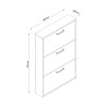 Shoe cabinet 3 doors 9 pairs of shoes space-saving design wood KimShoe 3SS Characteristics