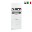 Shoe cabinet 5 doors 15 pairs of space-saving shoes white KimShoe 5WS On Sale