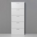 Shoe cabinet 5 doors 15 pairs of space-saving shoes white KimShoe 5WS Choice Of