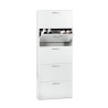 Shoe cabinet 5 doors 15 pairs of space-saving shoes white KimShoe 5WS Offers