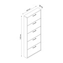Shoe cabinet 5 doors 15 pairs of space-saving shoes white KimShoe 5WS Model