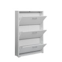 Shoe cabinet 3 doors 9 pairs of shoes modern design white KimShoe 3WP Offers