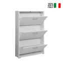 Shoe cabinet 3 doors 9 pairs of shoes modern design white KimShoe 3WP On Sale