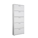 Modern white design shoe cabinet 5 doors 15 pairs of shoes KimShoe 5WP Offers