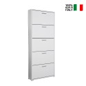 Modern white design shoe cabinet 5 doors 15 pairs of shoes KimShoe 5WP On Sale