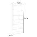 Modern office bookcase 6 compartments adjustable shelves white Kbook 6WP Model