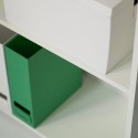 Modern office bookcase 6 compartments adjustable shelves white Kbook 6WP Bulk Discounts