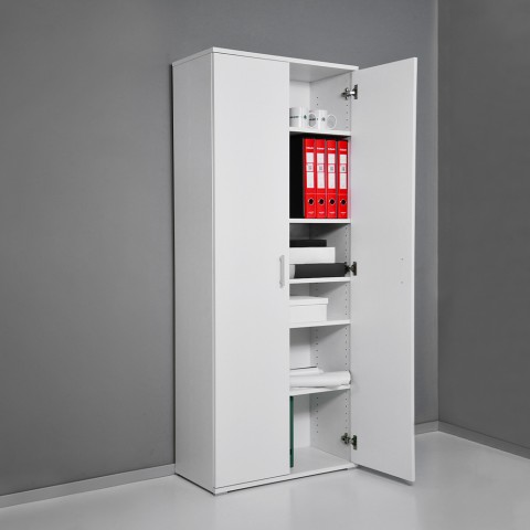 Multipurpose cupboard 6 compartments modern design white living room KimSpace 6WP Promotion