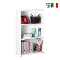 Low white office bookcase 3 compartments 2 adjustable shelves Kbook 3WS On Sale